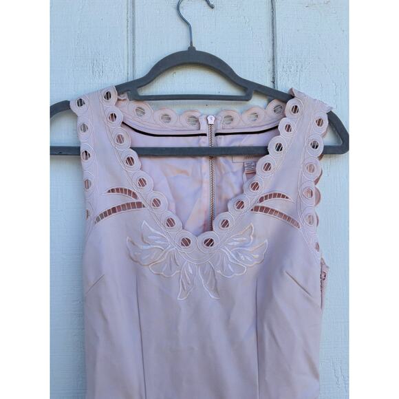 Ted Baker Emalise V‎ Neck Embroidered Skater Dress, Pink, Sz 1 (Sz 4) - Picture 5 of 8